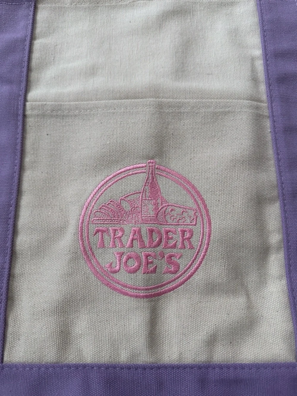 Trader Joe's Reusable Lavender Canvas Tote Bag - Picture 2 of 4